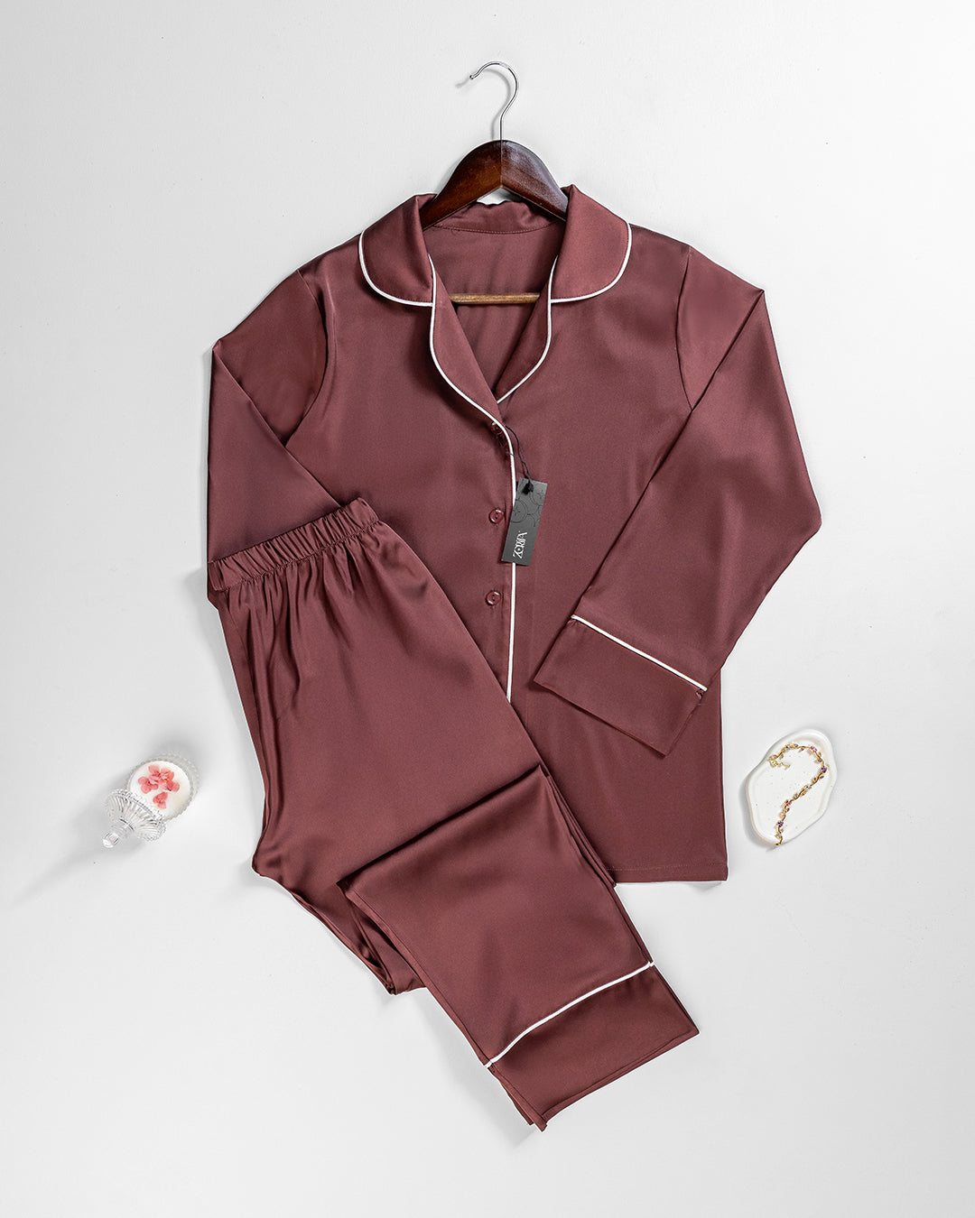 بيجامه ساتان قطعتين 3462-26