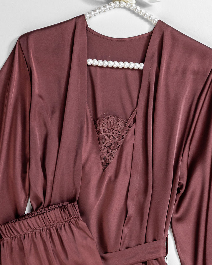 طقم بيجامة ساتان 3 قطع 3518-26