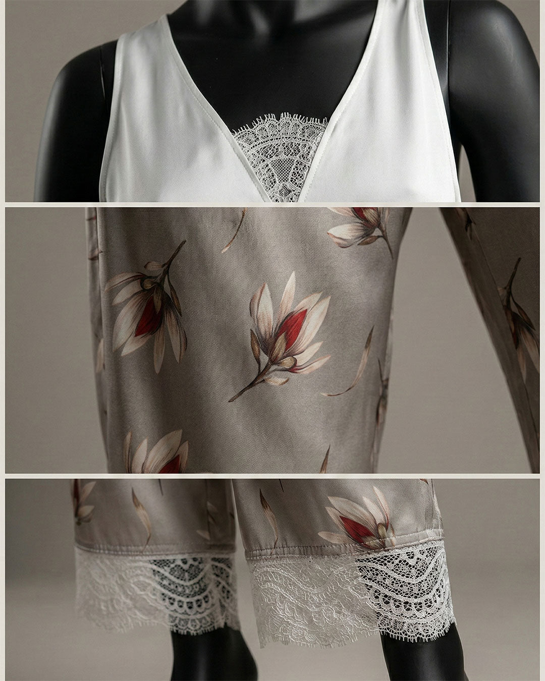 طقم بيجامه ساتان قطعتين 3531-26
