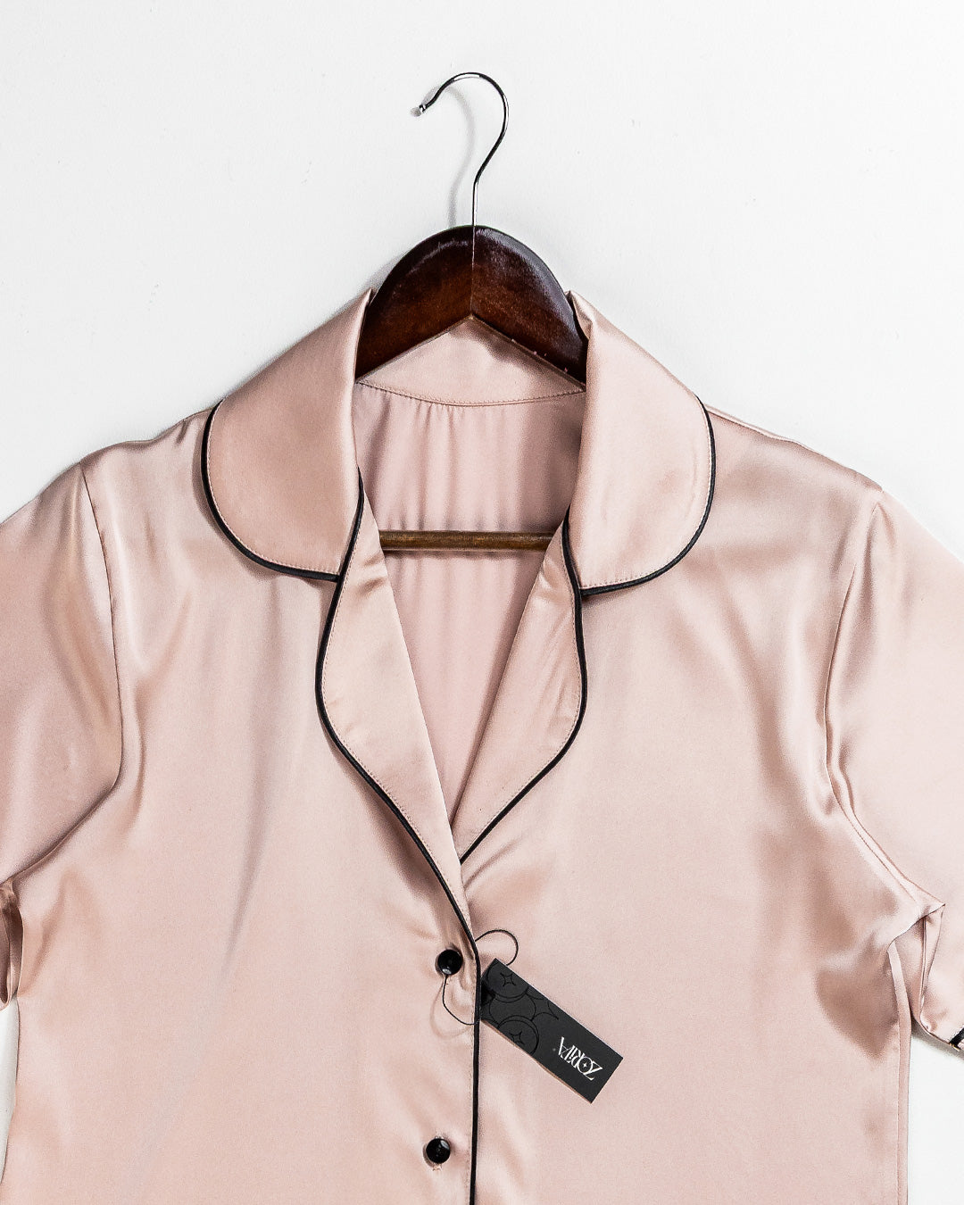 Button-Front Satin Babydoll Shirt 3538-26