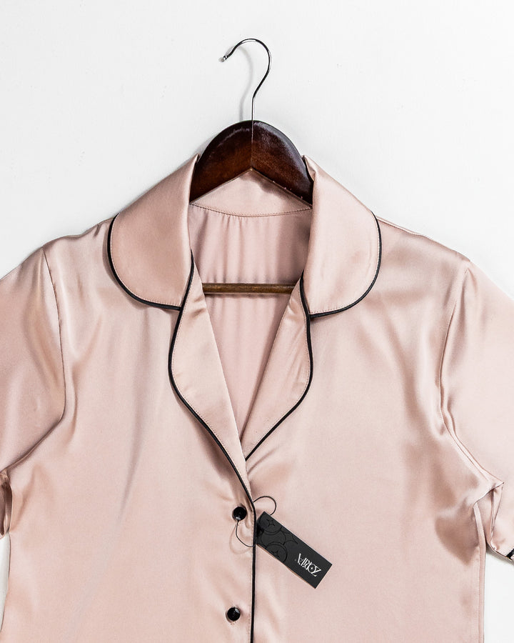 Button-Front Satin Babydoll Shirt 3538-26