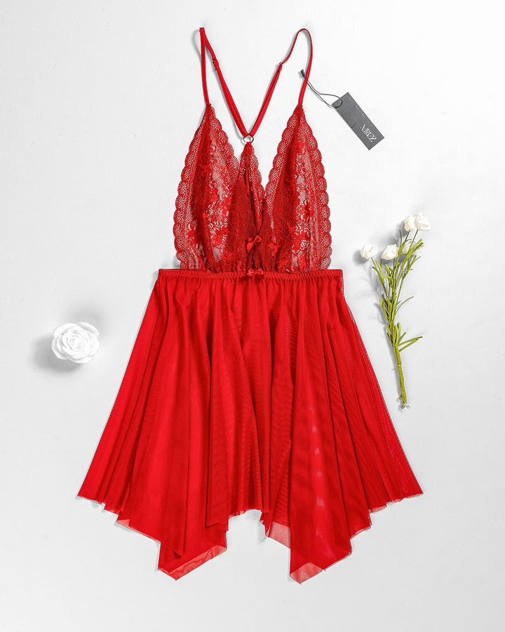Lace Mesh Padded Babydoll 4410-26