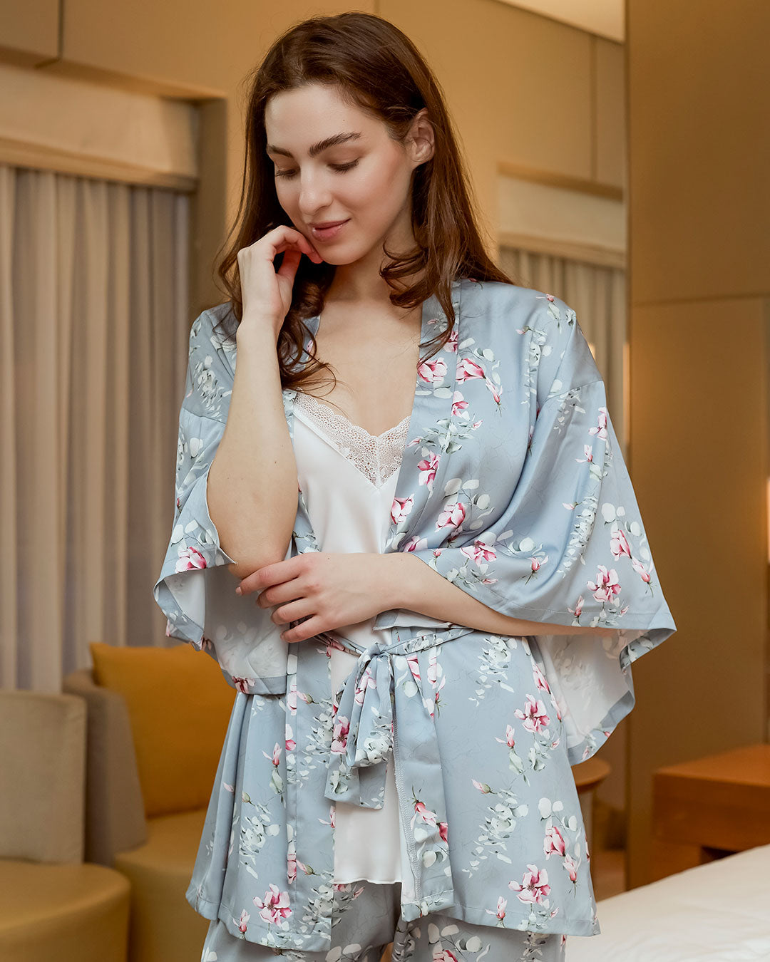بيجامه ساتان 3 قطع 3493-26