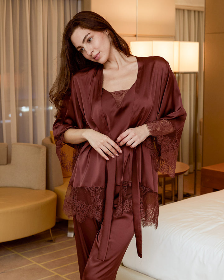 طقم بيجامة ساتان 3 قطع 3518-26