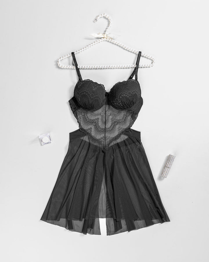 Lace Mesh Padded Babydoll 4403-26